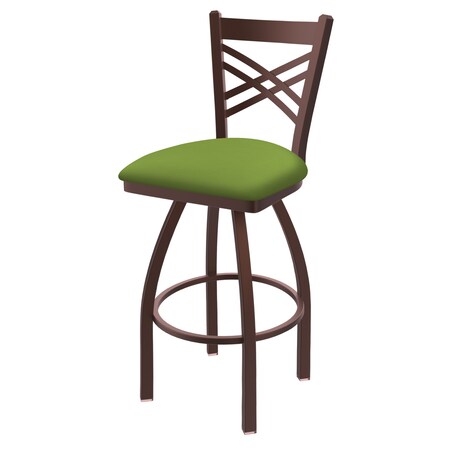 Holland Bar Stool Co 25" Swivel Counter Stool, Bronze Finish, Canter Kiwi Green Seat 82025BZ009